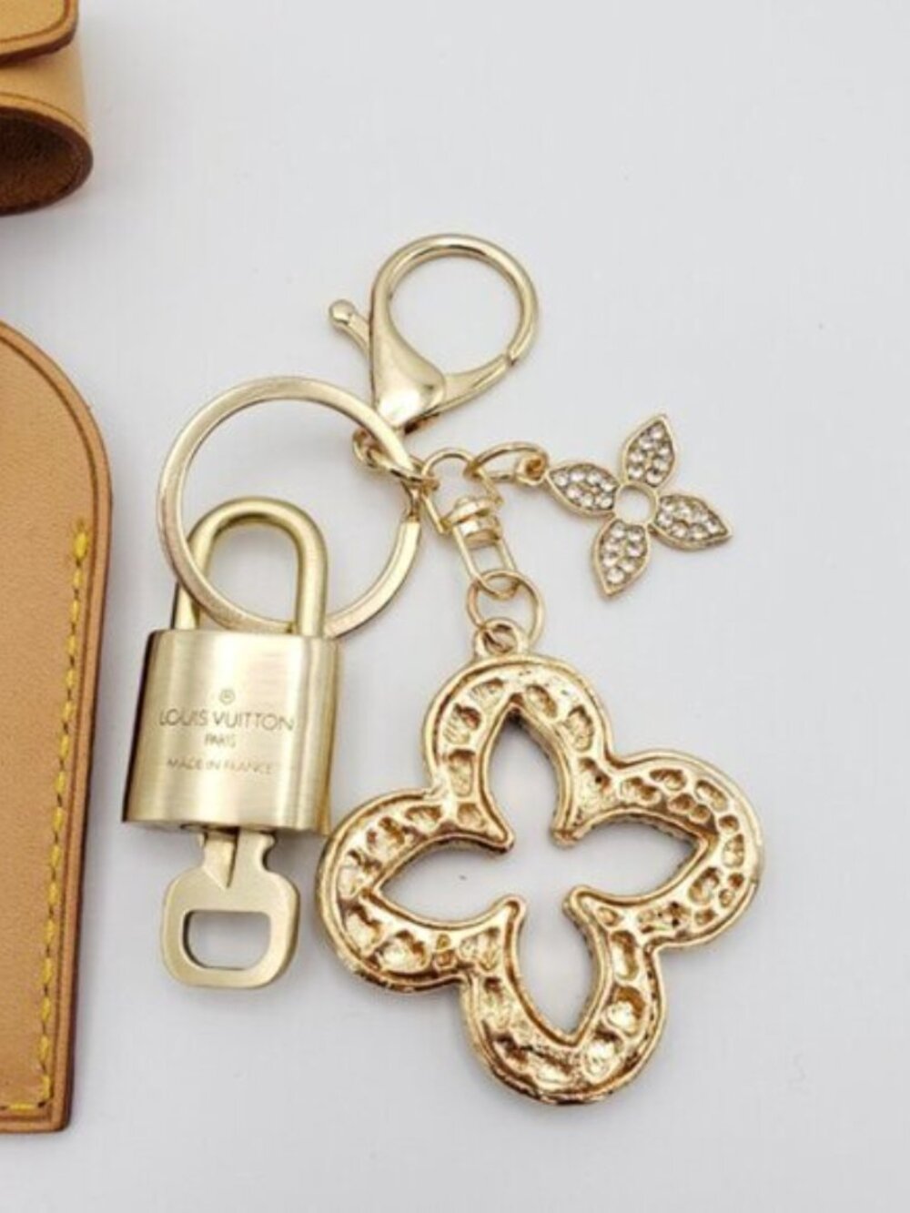 Authentic Louis Vuitton Luggage Nametag and Gold Padlock with Unbranded Keycharm - Picture 9 of 14